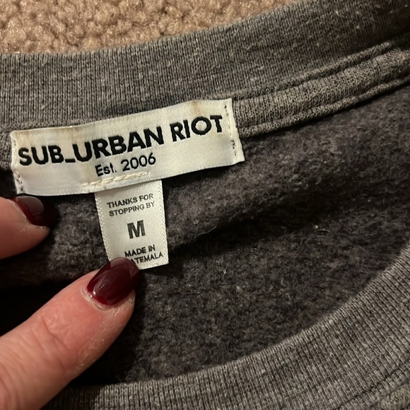 Suburban riot, gray cropped, good vibes, sweatshirt, size medium - Picture 2 of 2